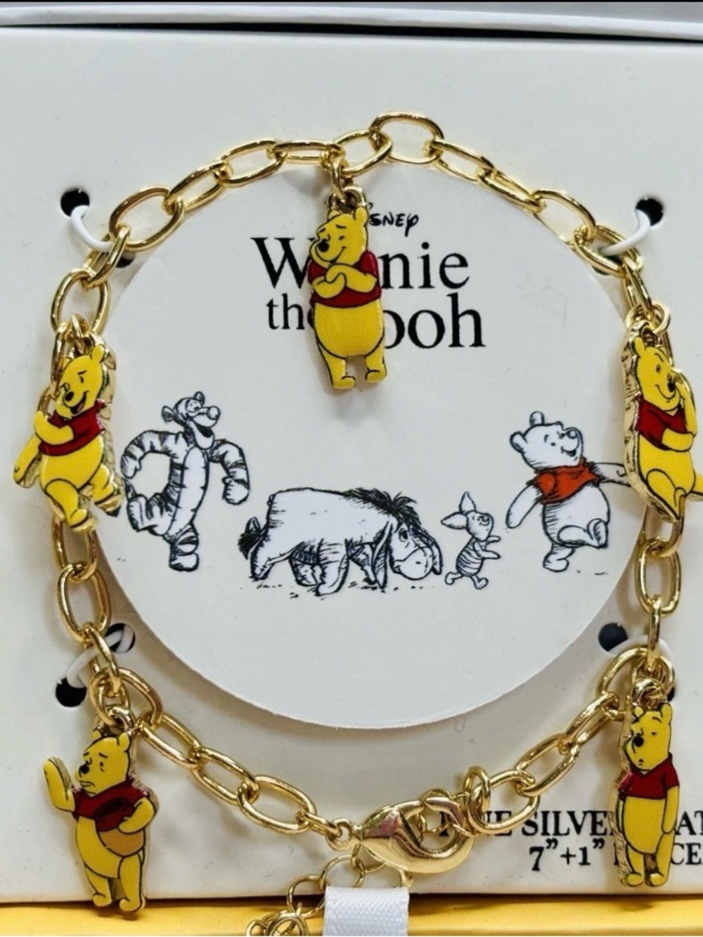 NWB Winnie The Pooh Charm Clasp Gold Bracelet Women’s Jewelry Disney